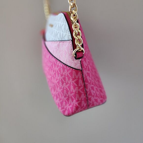 MICHAEL KORS Jet Set Travel Medium Color-Block Signature Logo Dome Crossbody Bag - Picture 6 of 11